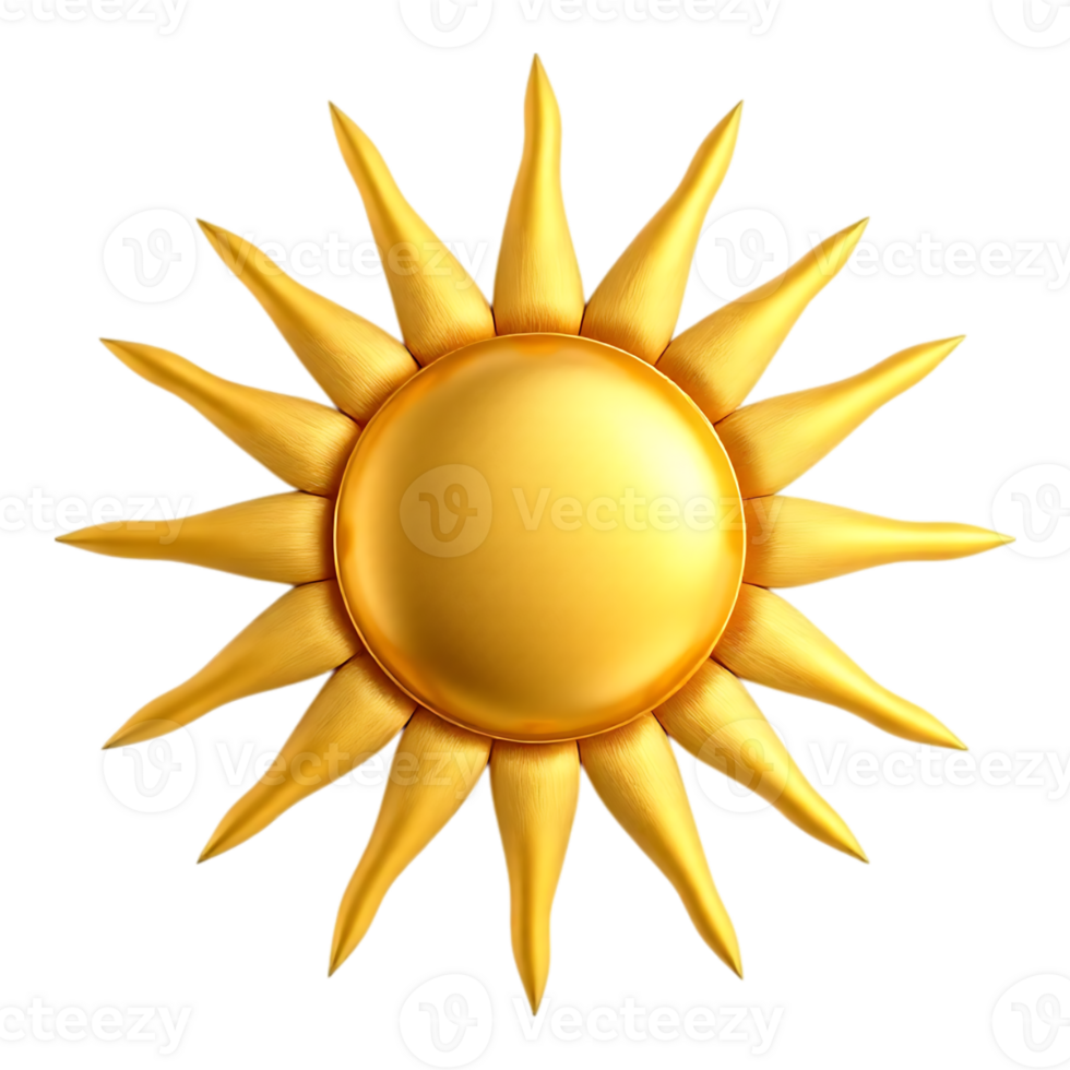 Golden Sunburst with Spikes on Transparent Background png