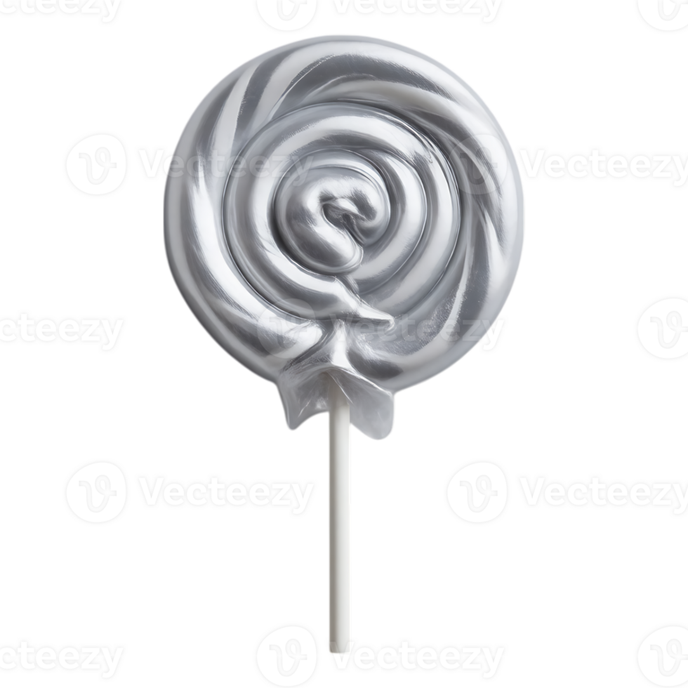 Silver Swirl Lollipop on a Stick png