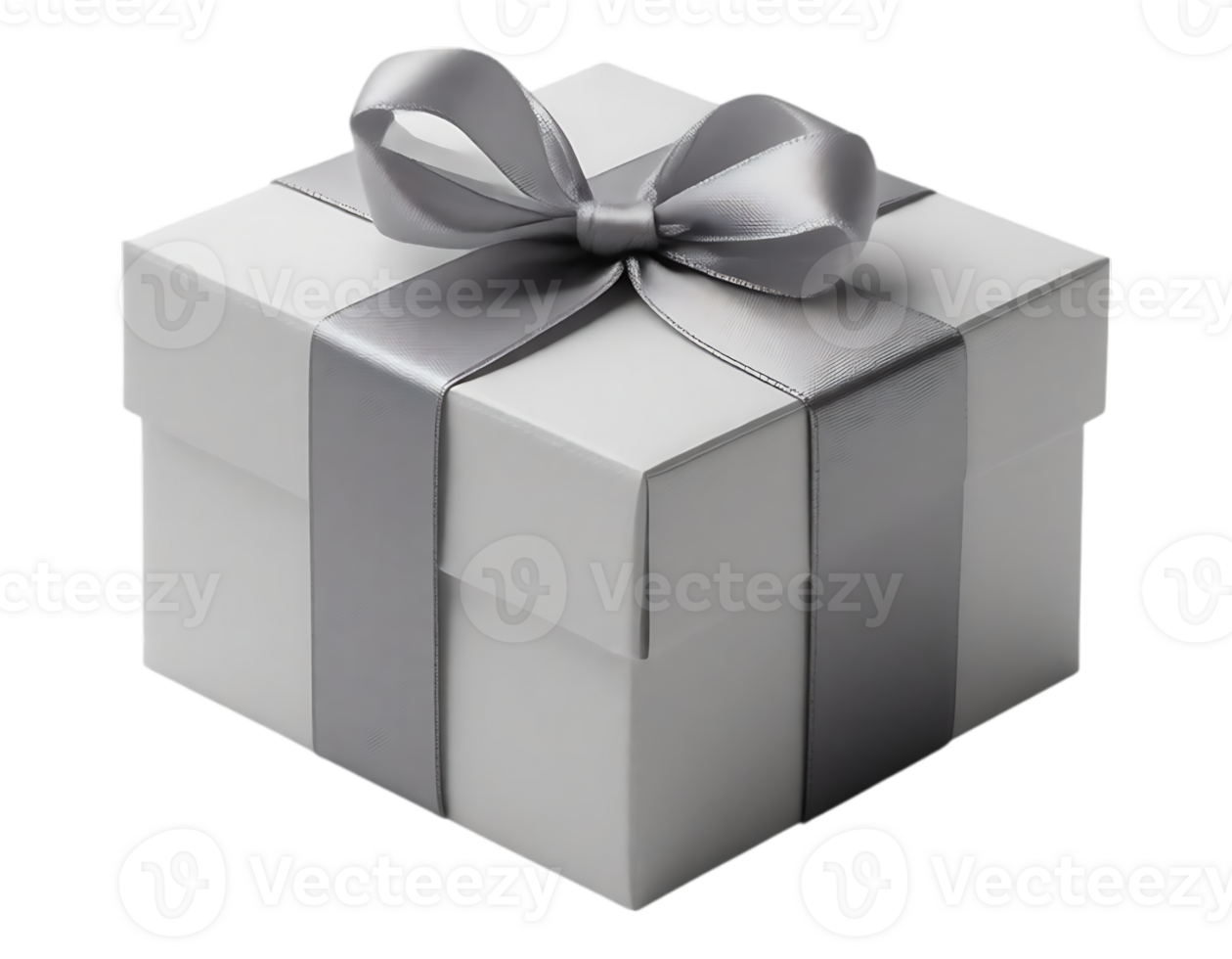 Gift box with silver ribbon, perfect for presents and celebrations png