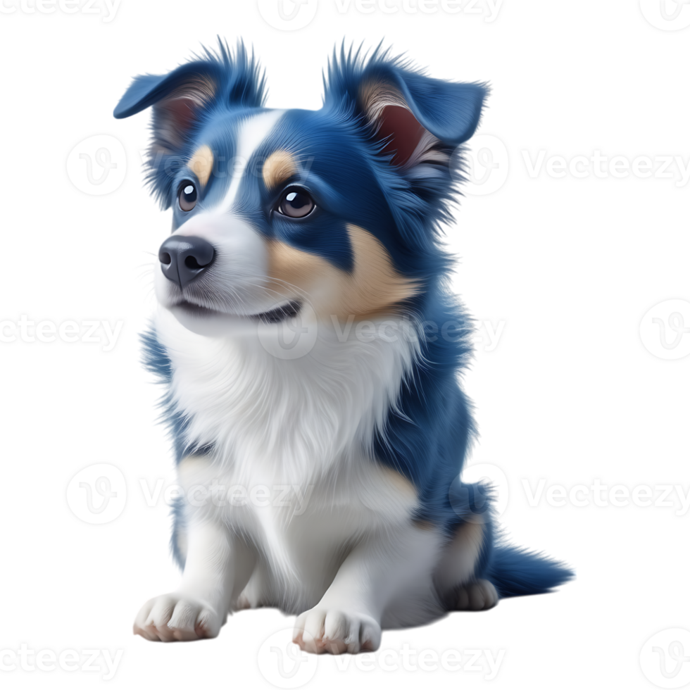 Adorable Blue Merle Border Collie Puppy Sitting png