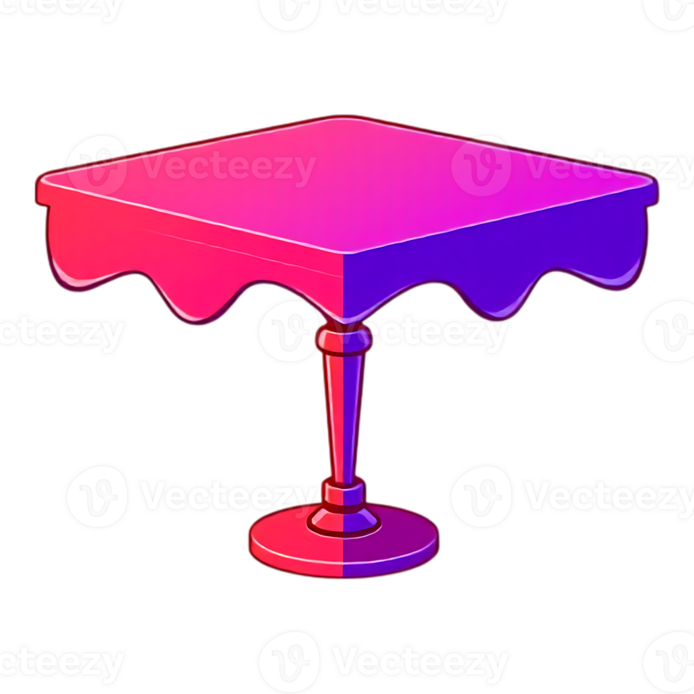 Fancy Table with Scalloped Edges and Gradient Color png