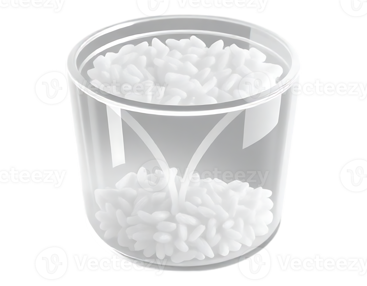 Rice in a transparent container png