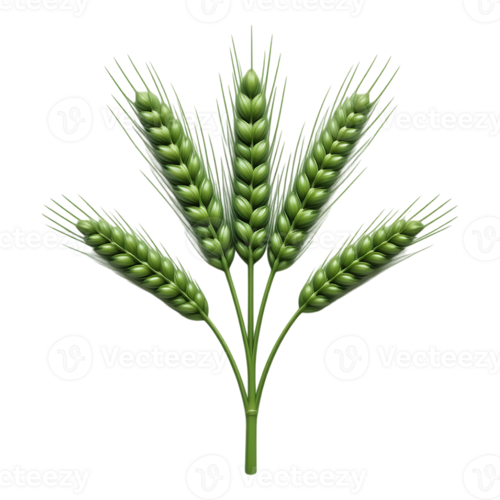 Green Wheat Stalks on Transparent Background png