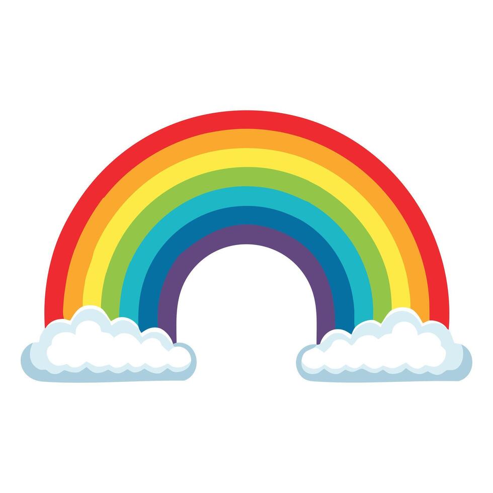 Colorful Rainbow Bright Abstract Arc Design on White Background vector