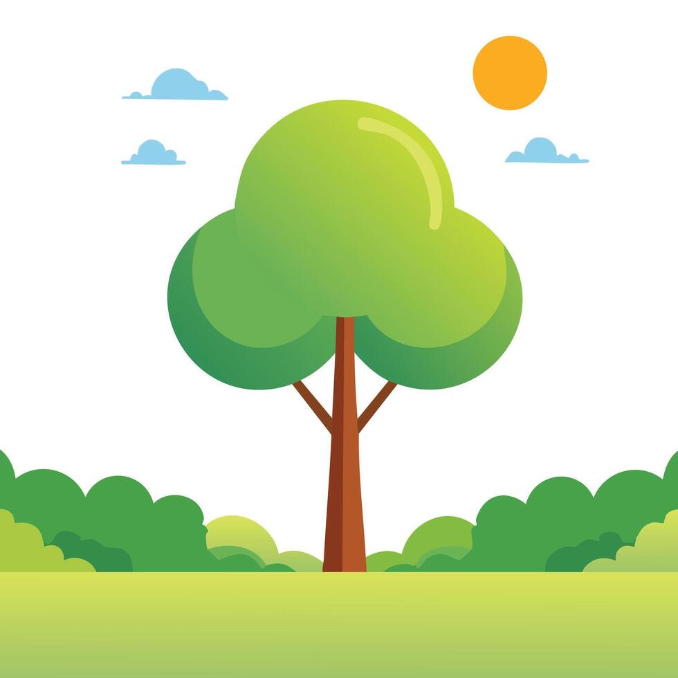 Illustration of Green Tree Nature Symbol and Eco Concept Design vector