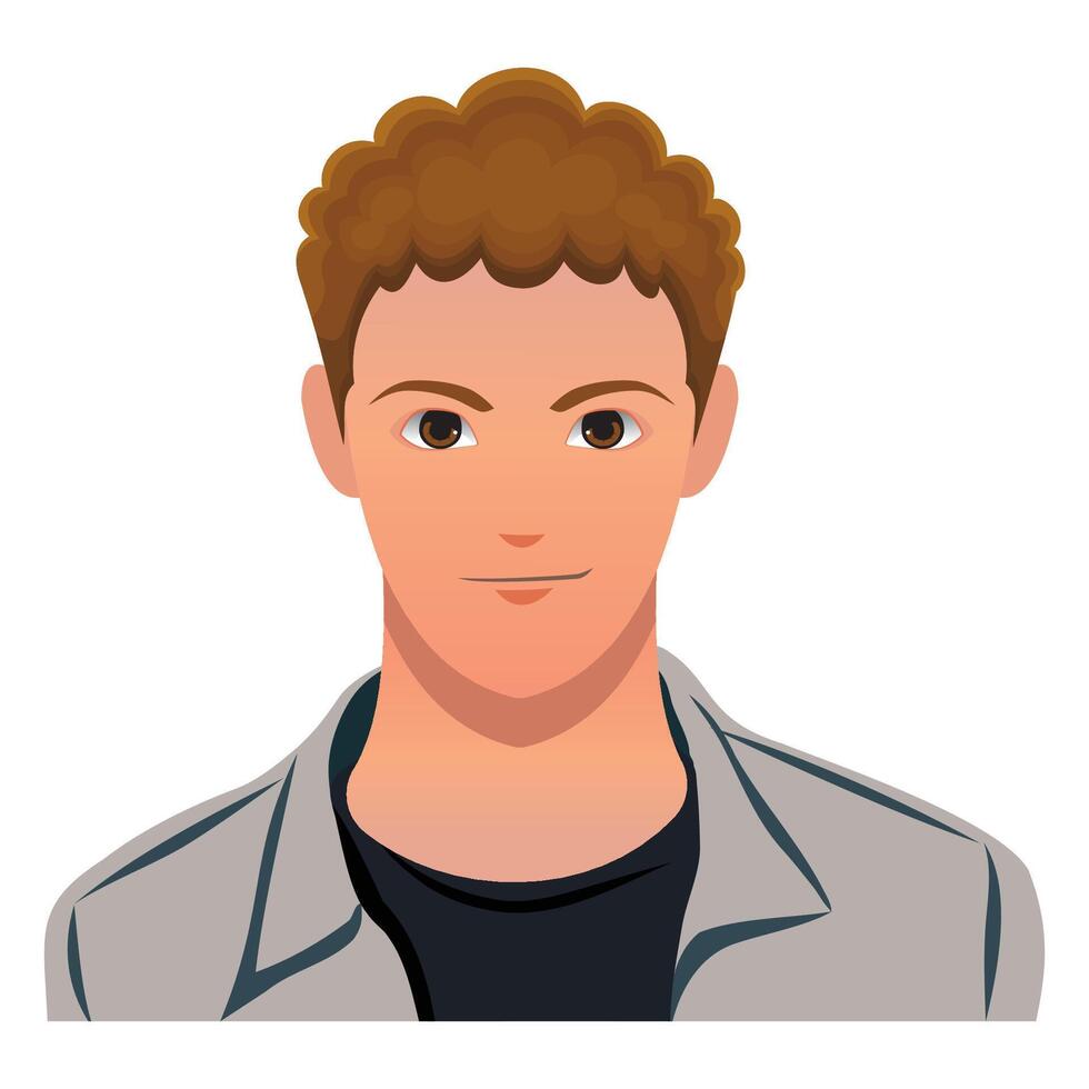 Young man cartoon avatar vector