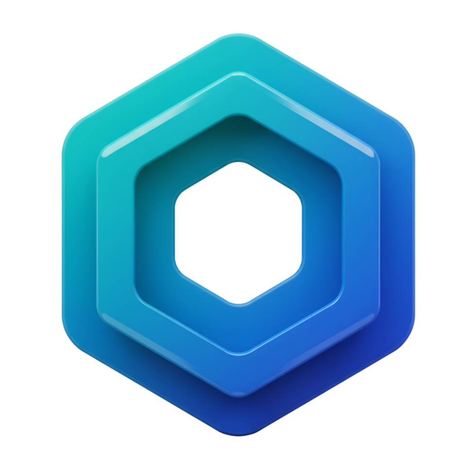 Blue Hexagon Geometric Shape Pattern png