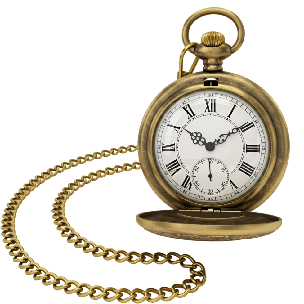 Antique Gold Pocket Watch Chain png