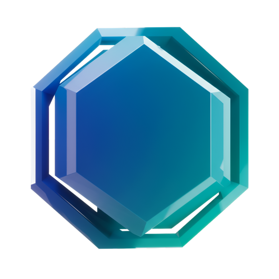 Blue Hexagonal Gem Crystal Stone gorgeous png