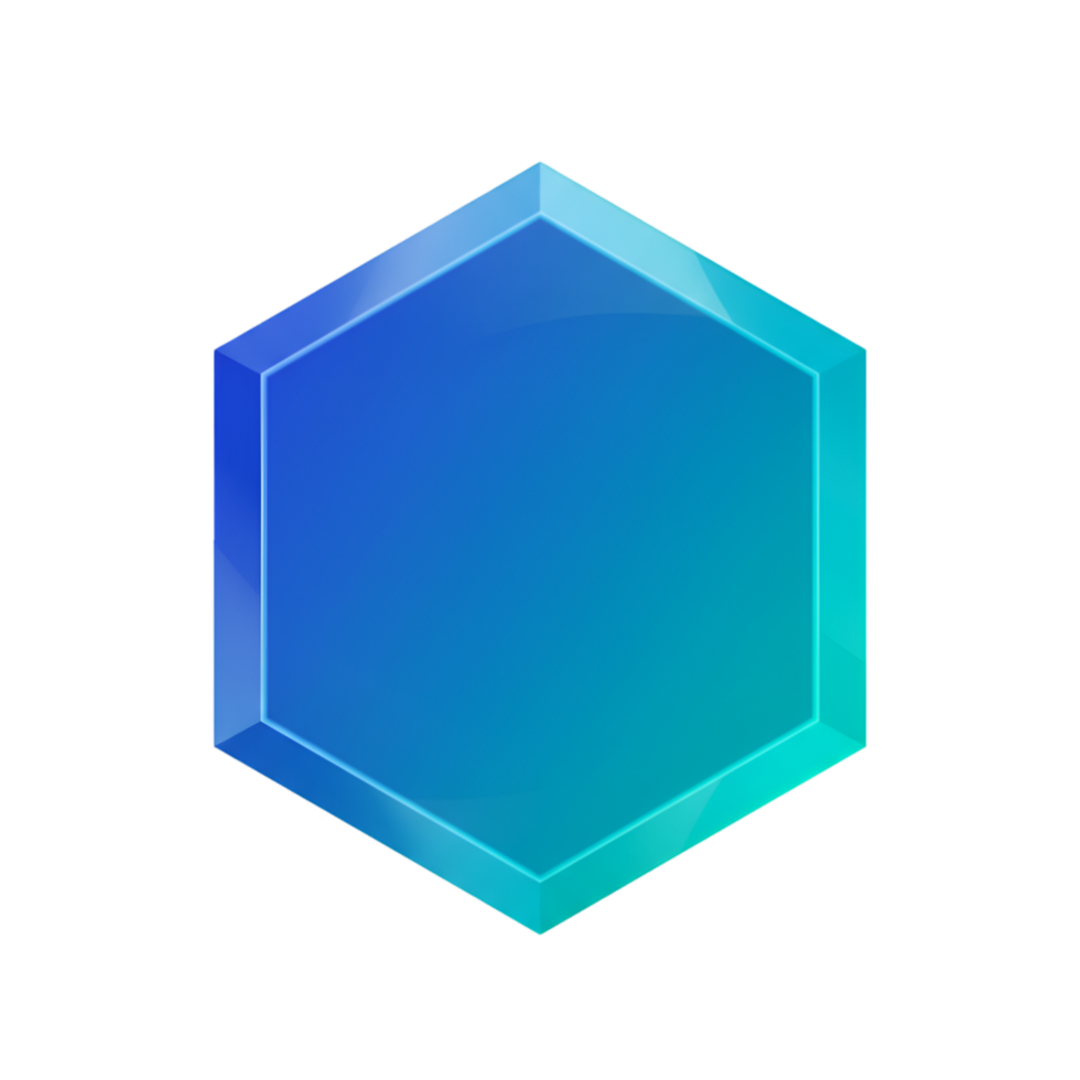 Blue Hexagon Geometric Shape png