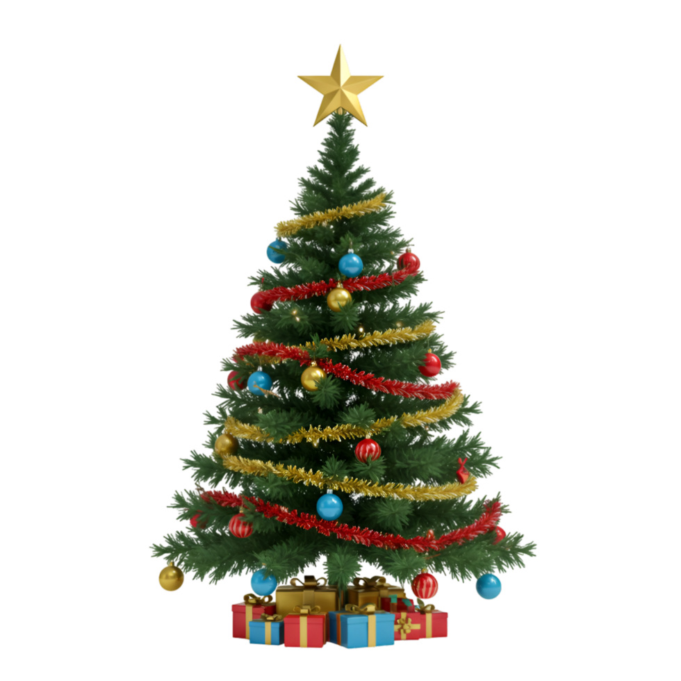 Decorated Christmas Tree with Ornaments png