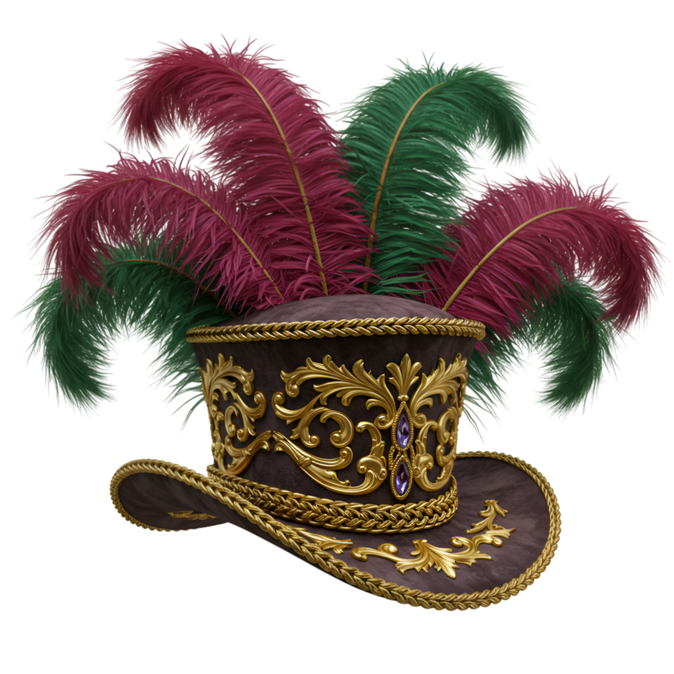 Decorative Venetian Carnival Mask with Feathers png