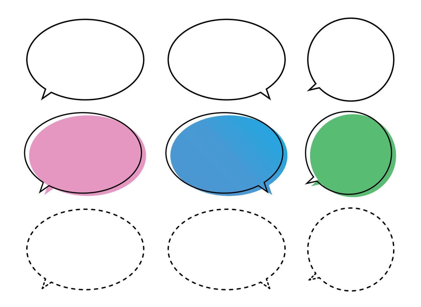 Set of Circular Shapes of Chat Icons Chat Bubbles Set vector
