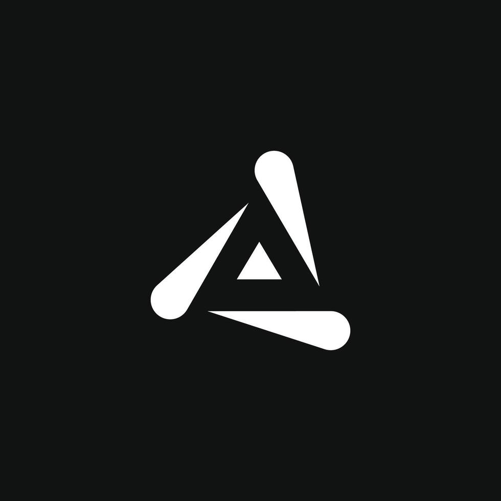 A Letters with triangle design vector