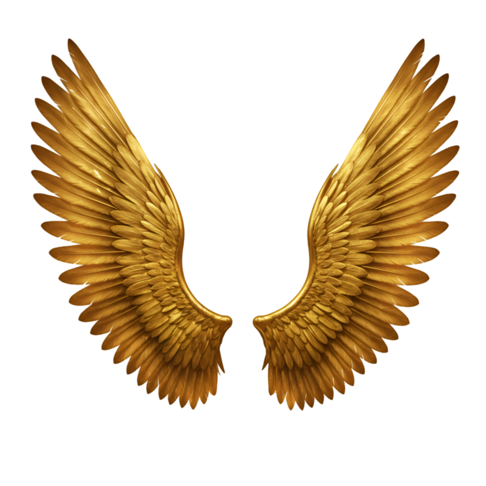 Golden Wings Freedom Flight Soaring Sky Symbol wings png