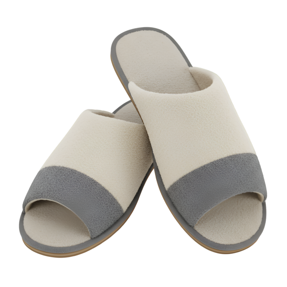 White house slippers with soft fabric material for comfort png