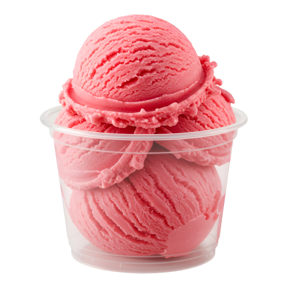 Pink ice cream scoop in white bowl sweet dessert png