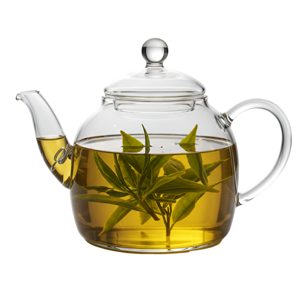 Clear glass pitcher with handle containing liquid and oil png