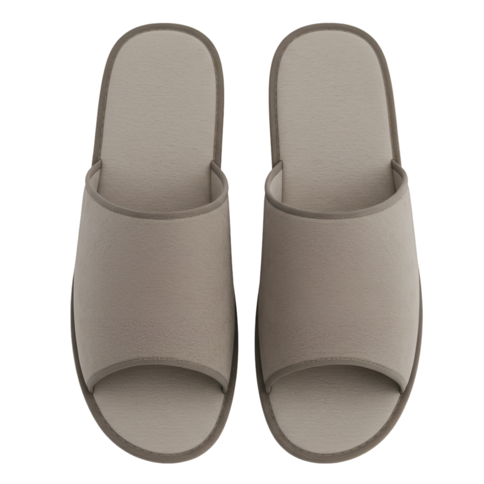 Pair of brown leather sandals with straps and sole png