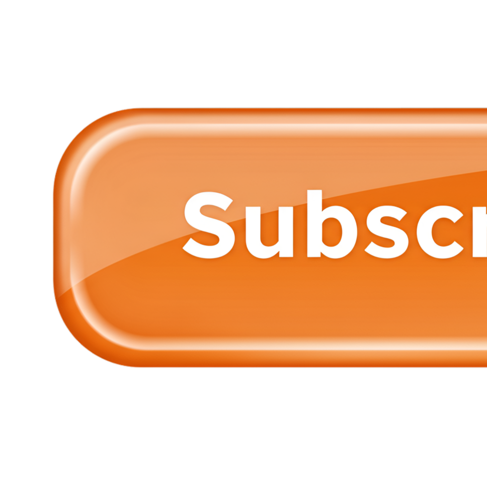 Orange subscribe button with notification and call to action png