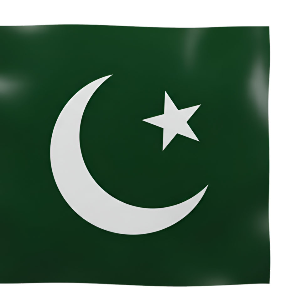 Pakistan flag with green field and white crescent moon png