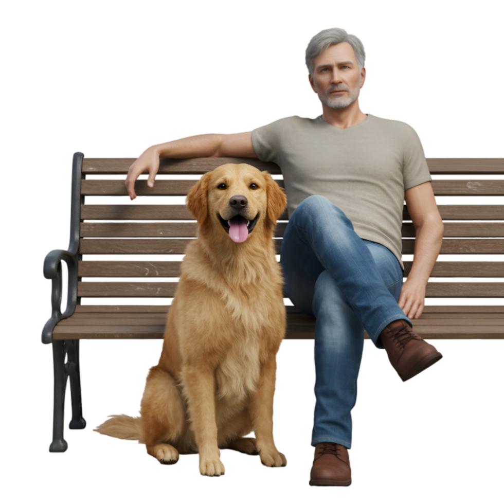 Brown wooden park bench with metal supports and frame png