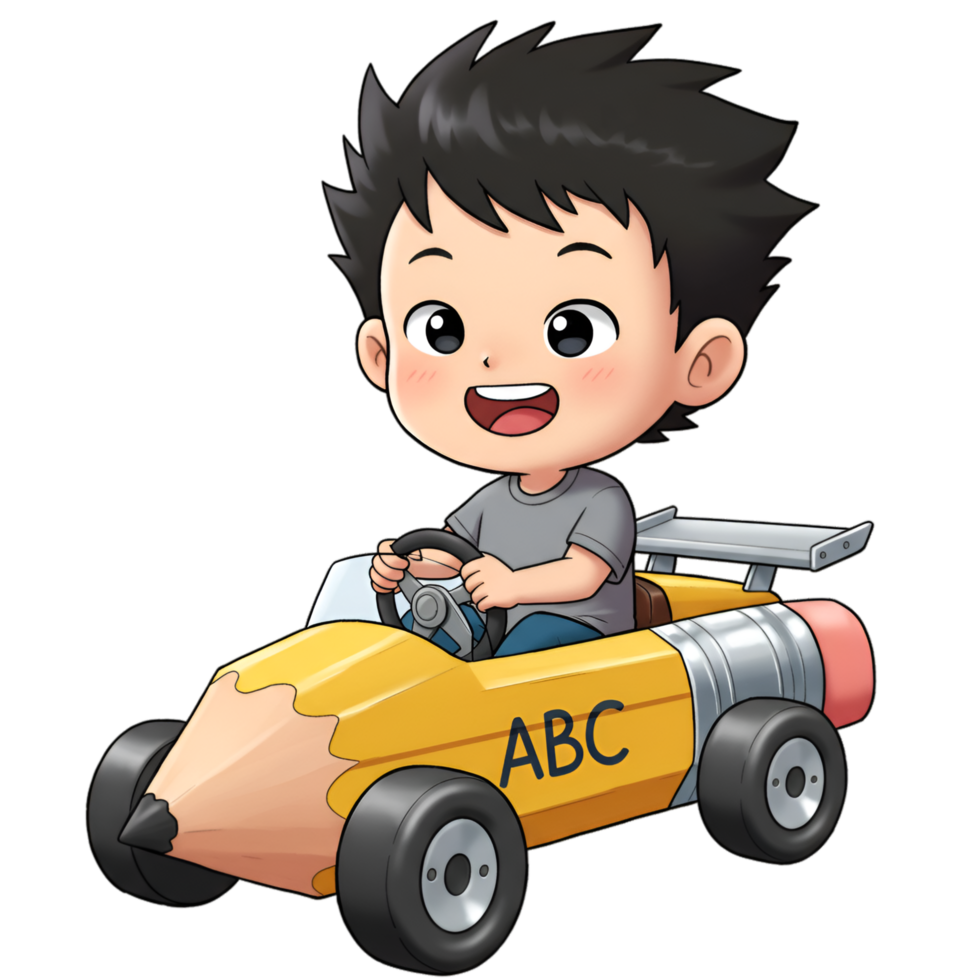 Child playing with toy car and imaginative playtime activities png