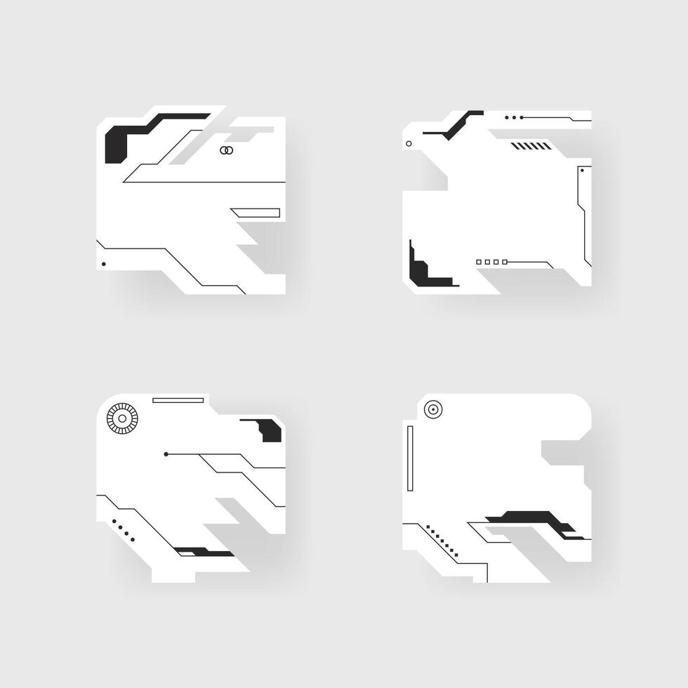 Futuristic interface ui elements. cyberpunk frame vector
