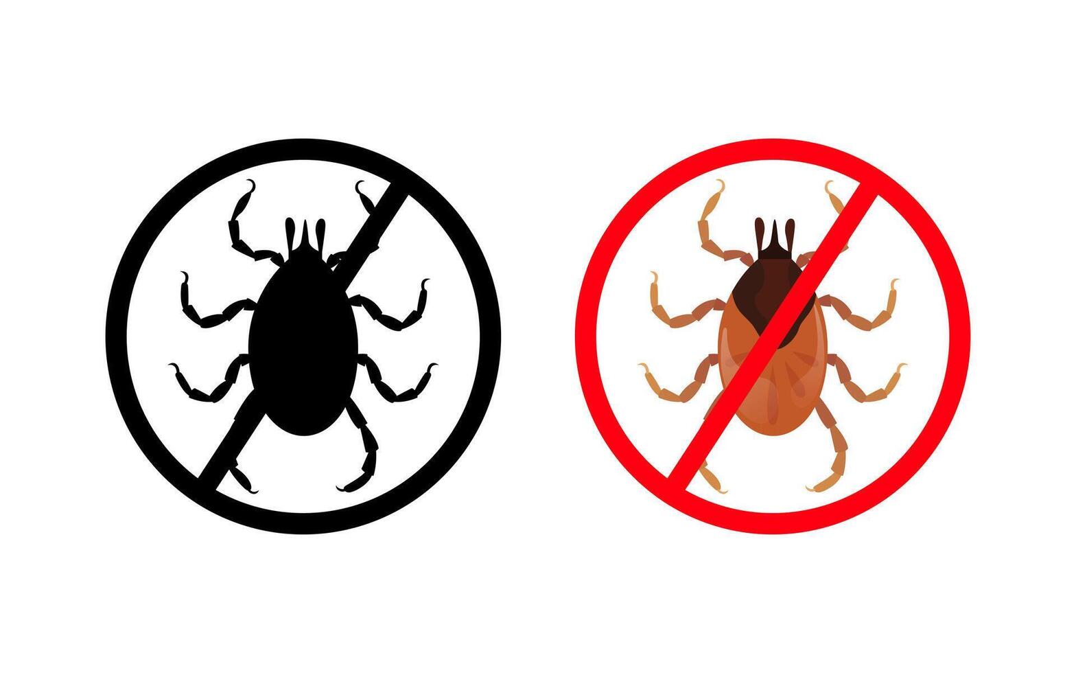 Stop sign and mite, encephalitis, lyme disease, infection vector