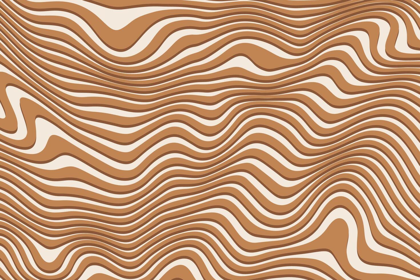 Caramel pattern background with swirl chocolate waves. Peanut butter liquid cream on milk sauce. Flow of sweet dessert. Curves toffee stripes. vector