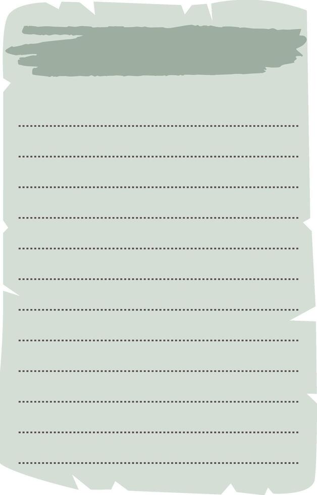 A soft green planner sheet with dotted lines and a paint-stroke header bar, perfect for structured daily entries. vector