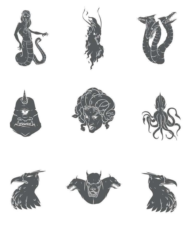 Cosmic Visitors in Abstract Alien Style. vector