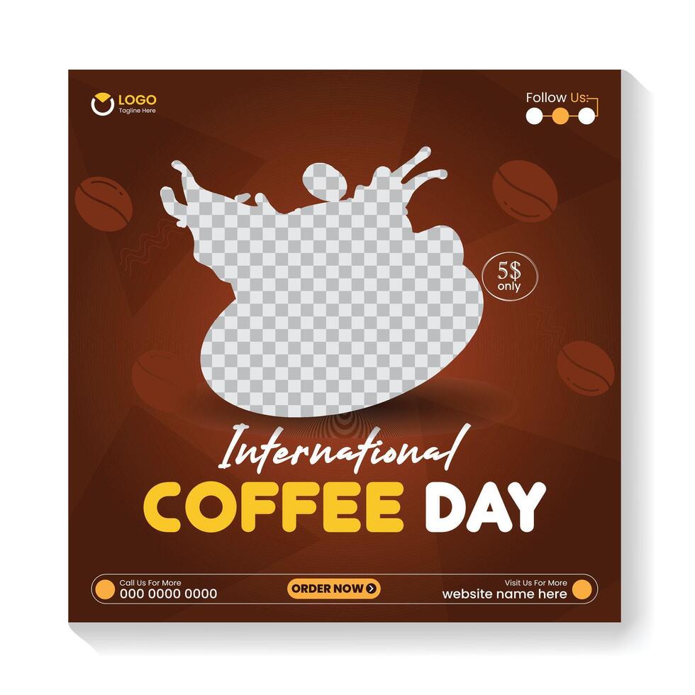 International Coffee Day promotion vector