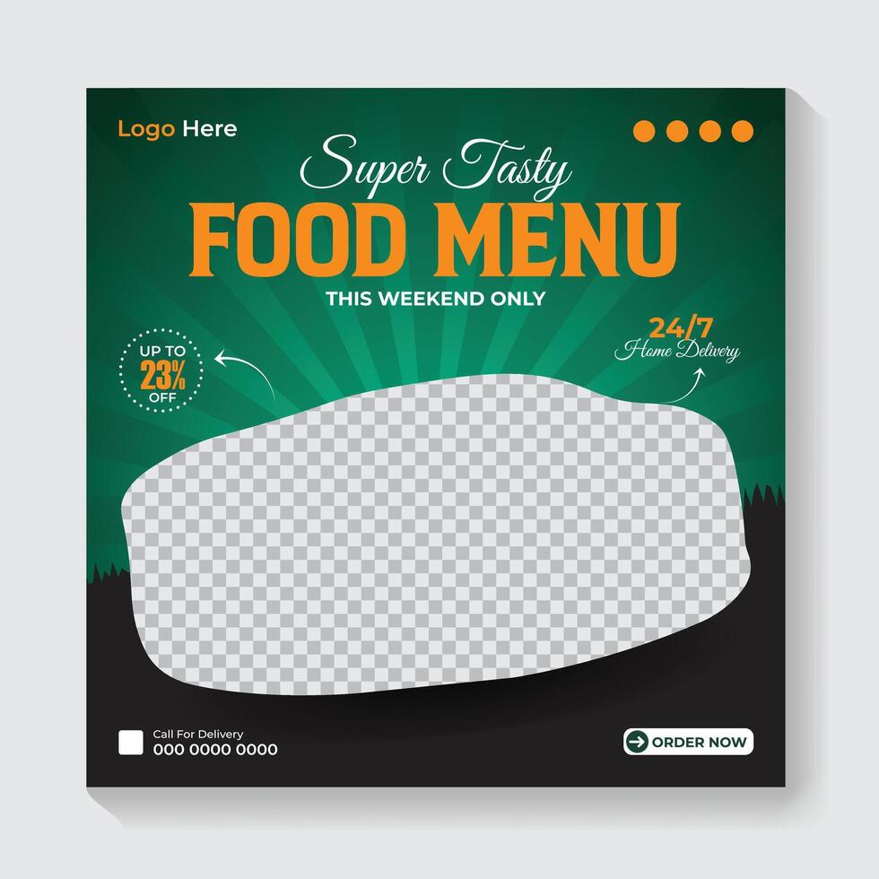 Delicious weekend food menu promotion vector