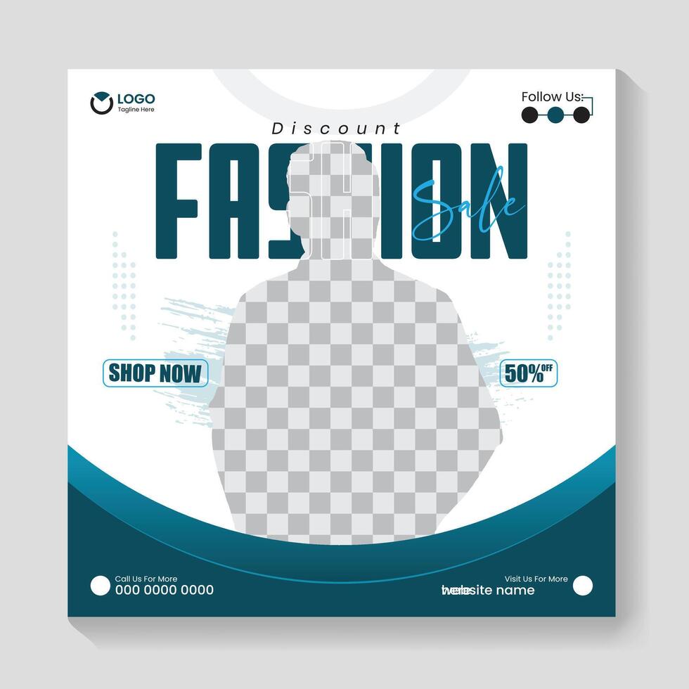 Fashion sale social media post design, Instagram post design, fashion sale web banner template vector