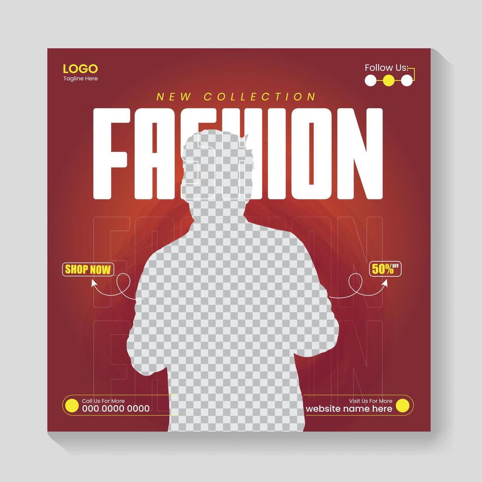 Fashion sale social media post design, Instagram post design, web banner template vector