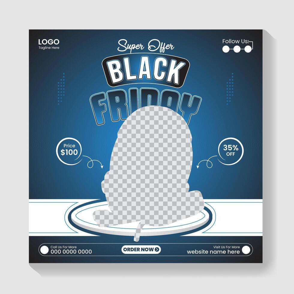 Black friday super sale shoes social media post design template vector