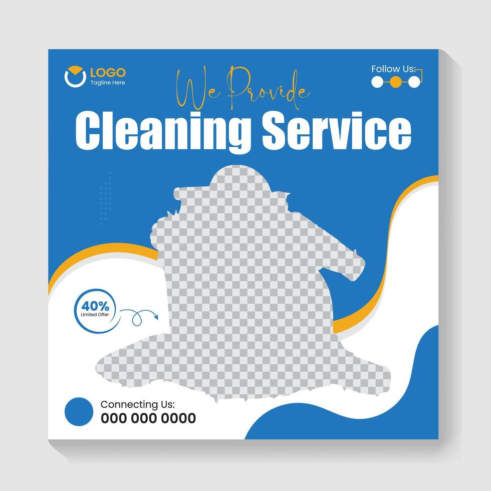 Home cleaning service or Reliable clean flyer and social media post design template and brochure design vector