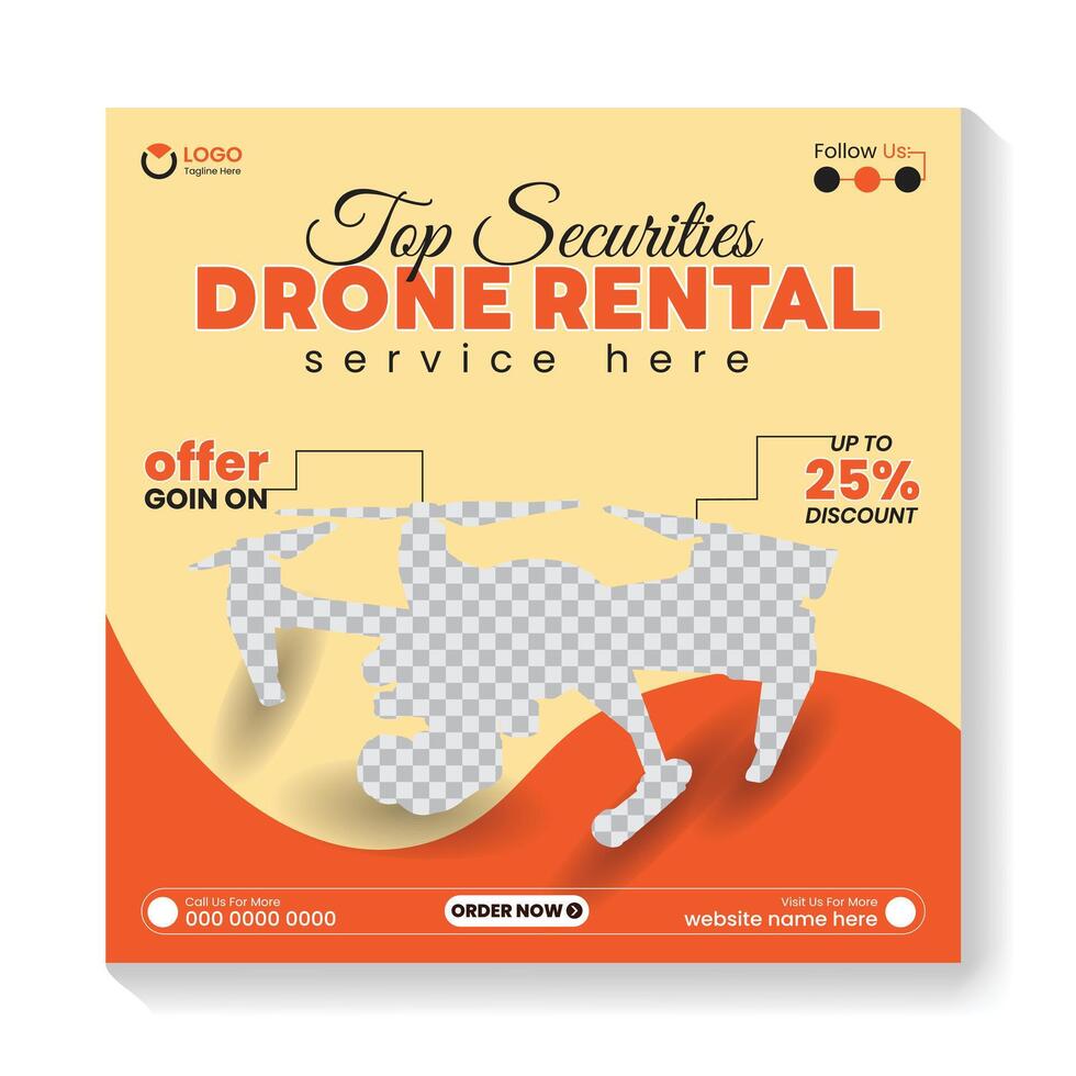 Drone for sale social media post, banner set, flying aircraft product advertisement concept, unmanned flight marketing square ad, abstract print, isolated on background. vector