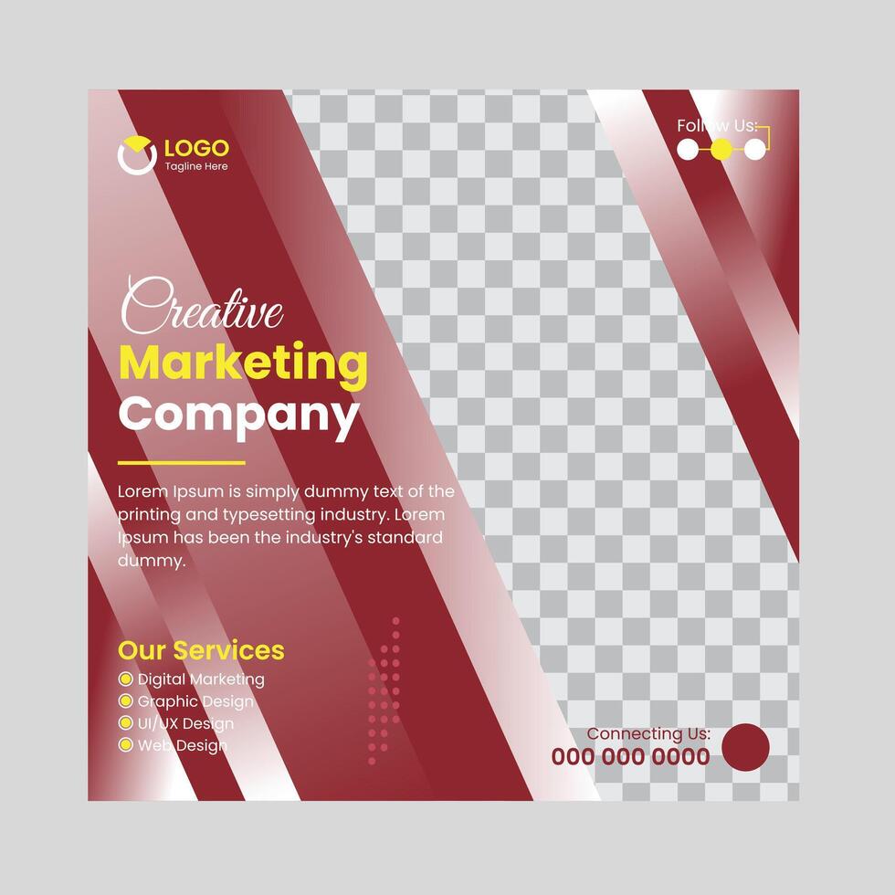 Creative modern business social media flyer design template vector