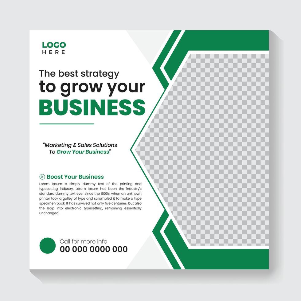 Business social media post banner template, Creative marketing Instagram post design vector