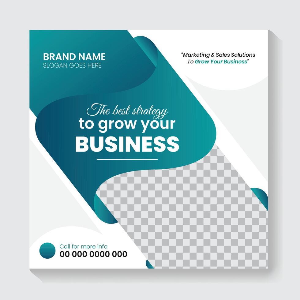Corporate modern digital marketing agency social media post design square web banner template vector