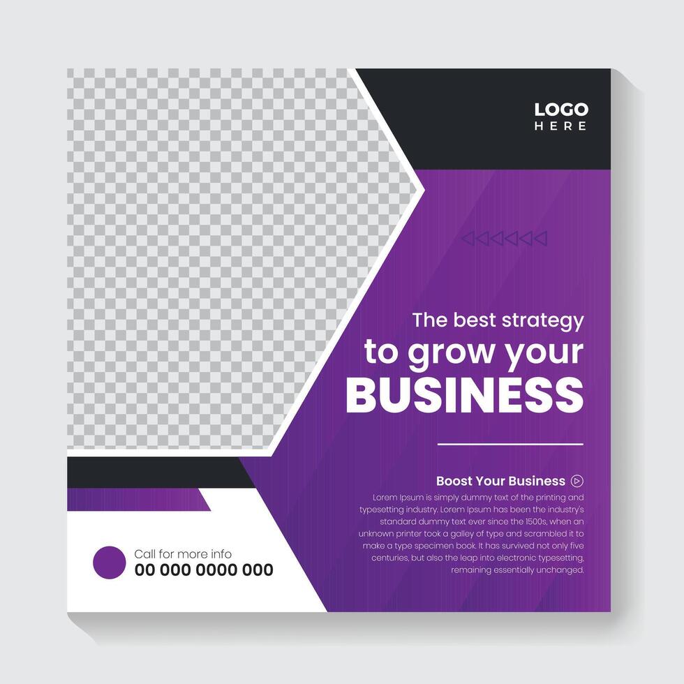 Business promotional social media post banner template, Creative marketing Instagram post design vector