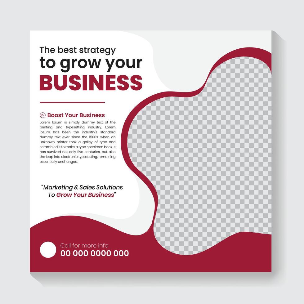 Minimal Business Social media post template with organic creative shapes premium template vector