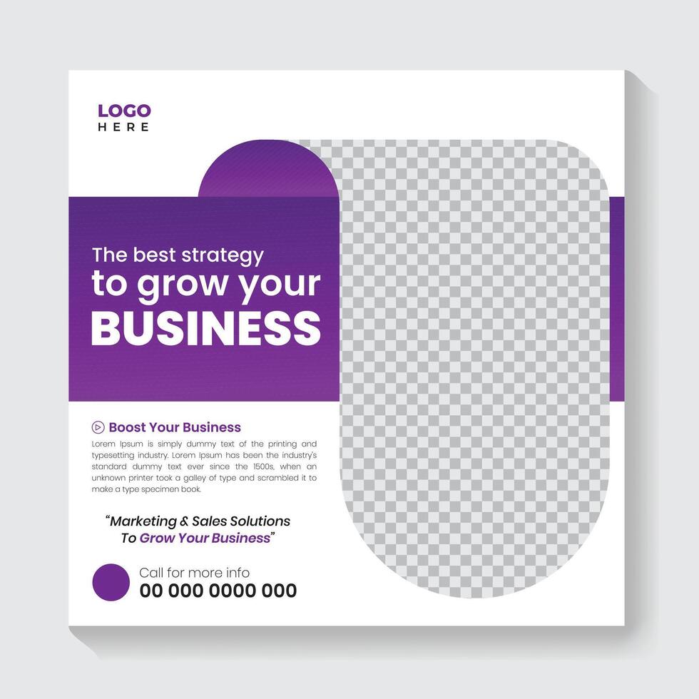 Modern and creative digital marketing social media post design template. online advertising social media post vector