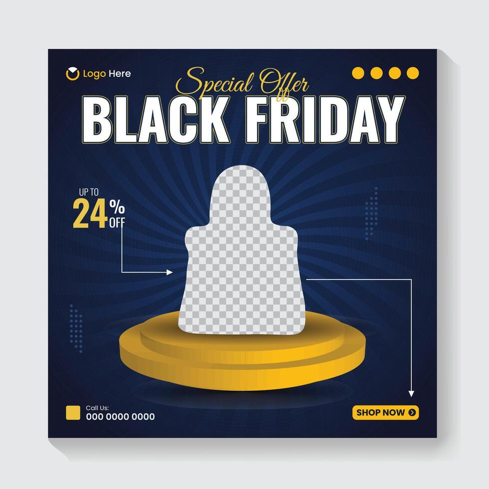 Black Friday super sale social media banner template vector