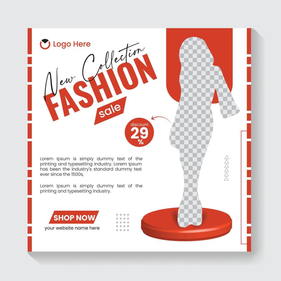 fashion sale Instagram social media post templates bundle vector