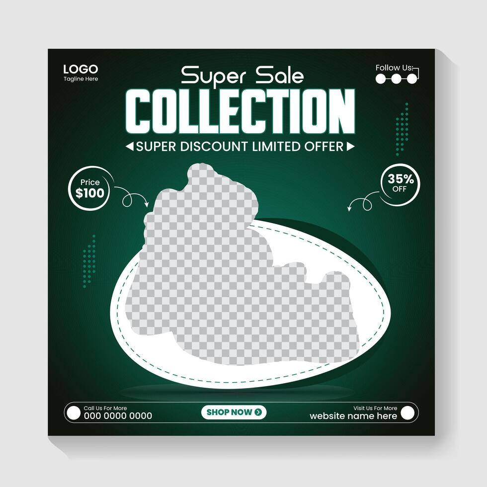 Shoe Social Media Post Design Template, Shoe ad Banner Design, Instagram post template, sale banner design, sale social media post vector