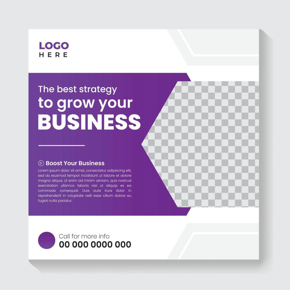 Digital marketing agency and Business social media post template design. vector