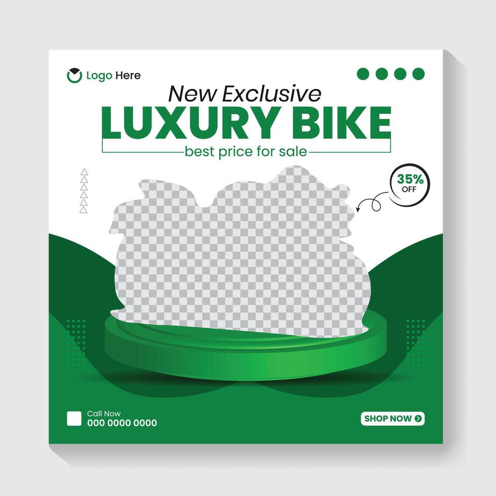 Luxury Bike Social Media Post design Template. Product Social Media Post design for Ads . vector